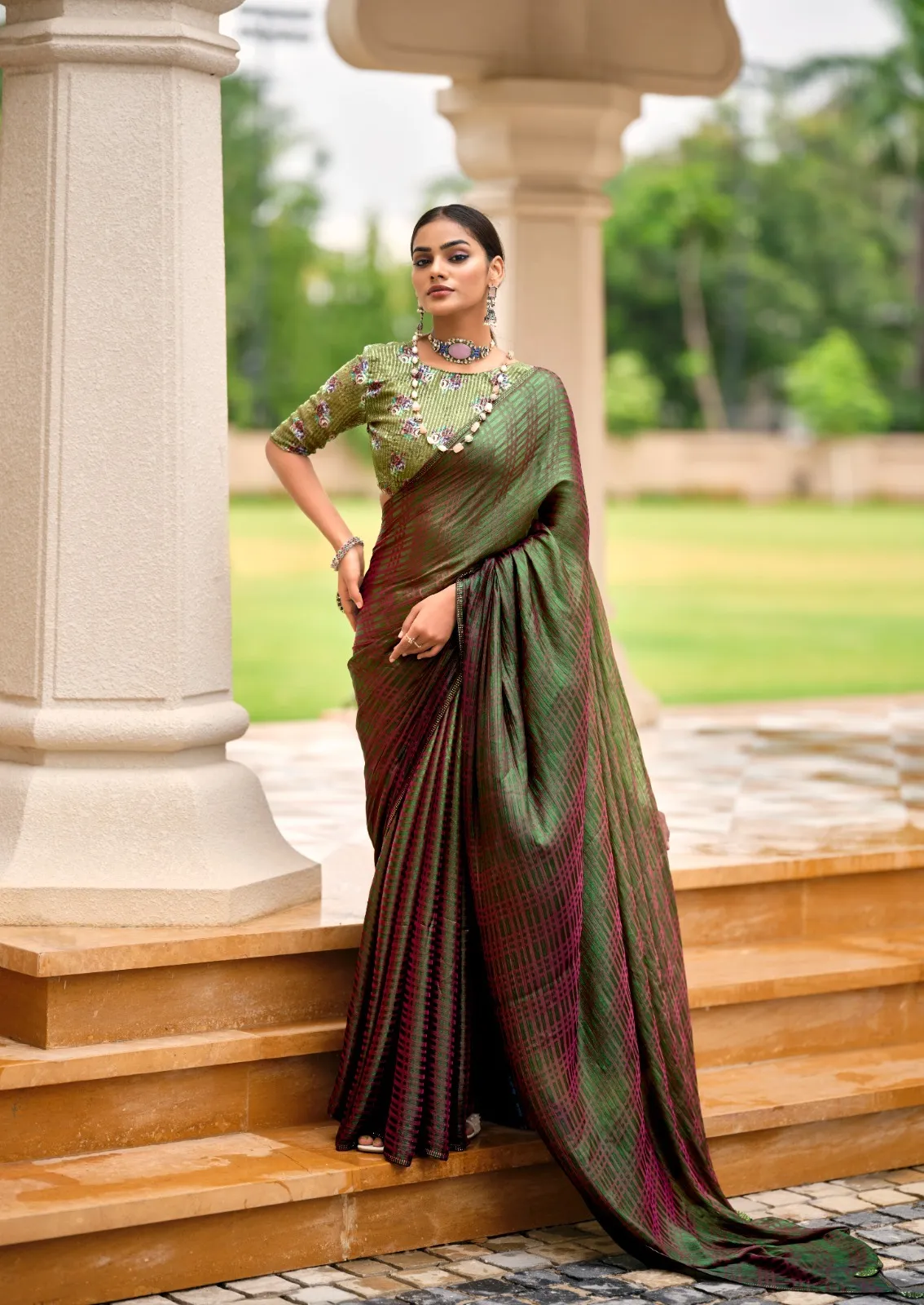 New Satin Silk Premium Saree - Image 3 in Surat